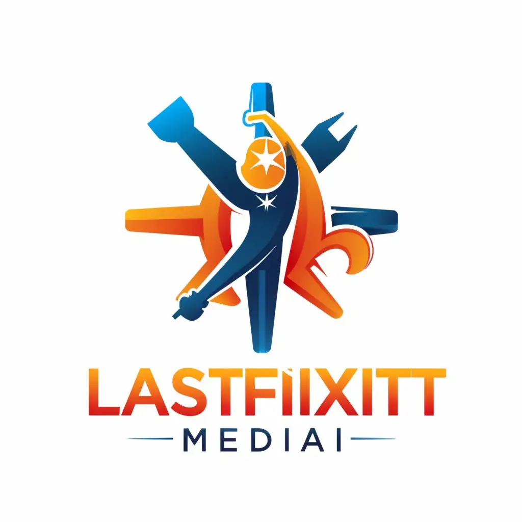 a logo design,with the text "LastFixit Media", main symbol:Management, adversity,mechanical,tiktok,Moderate,be used in Education industry,clear background