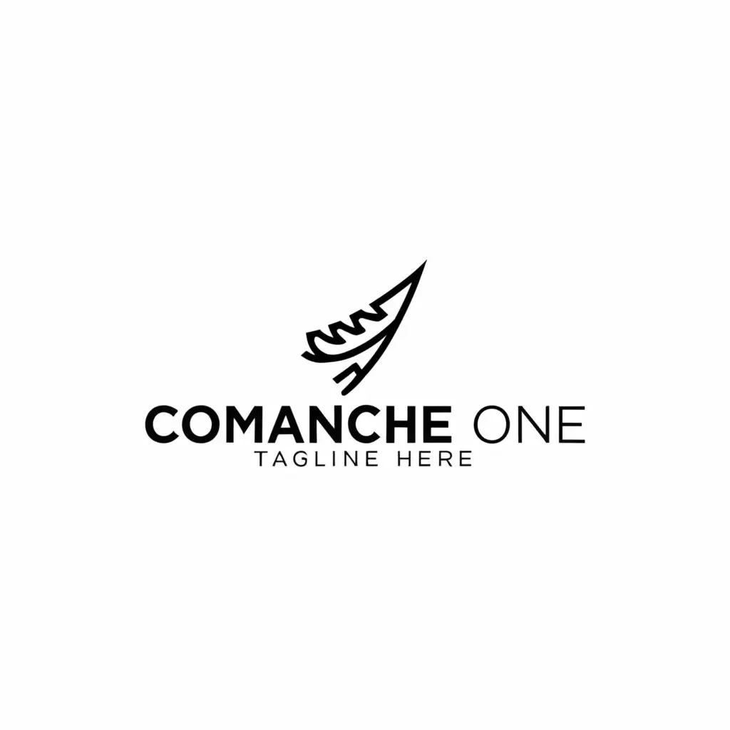 a logo design,with the text "Comanche One", main symbol:small feather,Minimalistic,clear background