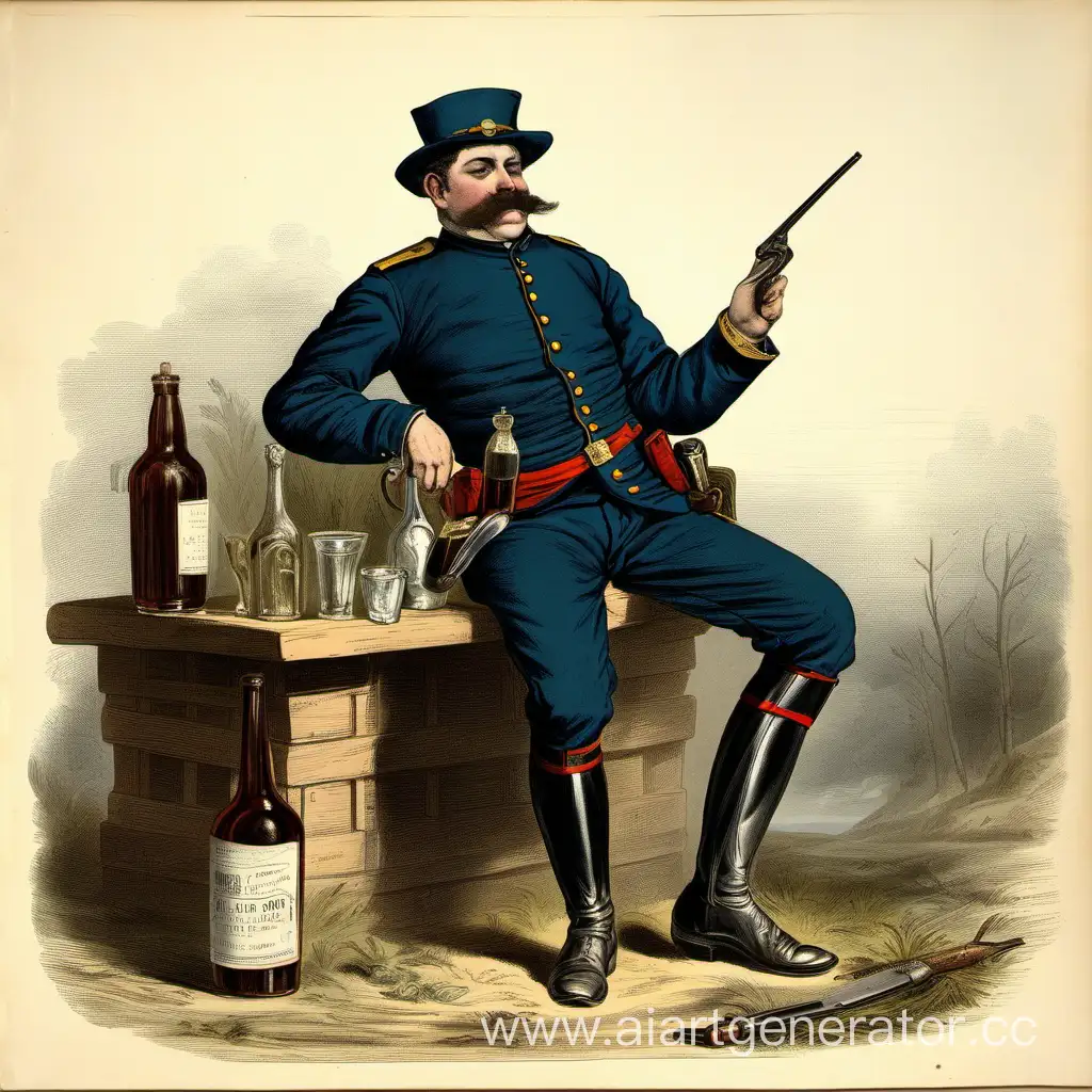 Юнтер офицер 19 века пьяный