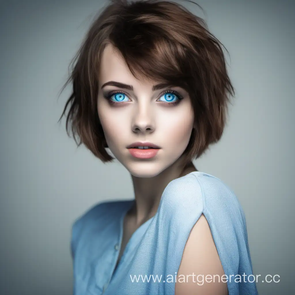 красивая девушка с очень короткими волосами и голубыми глазами