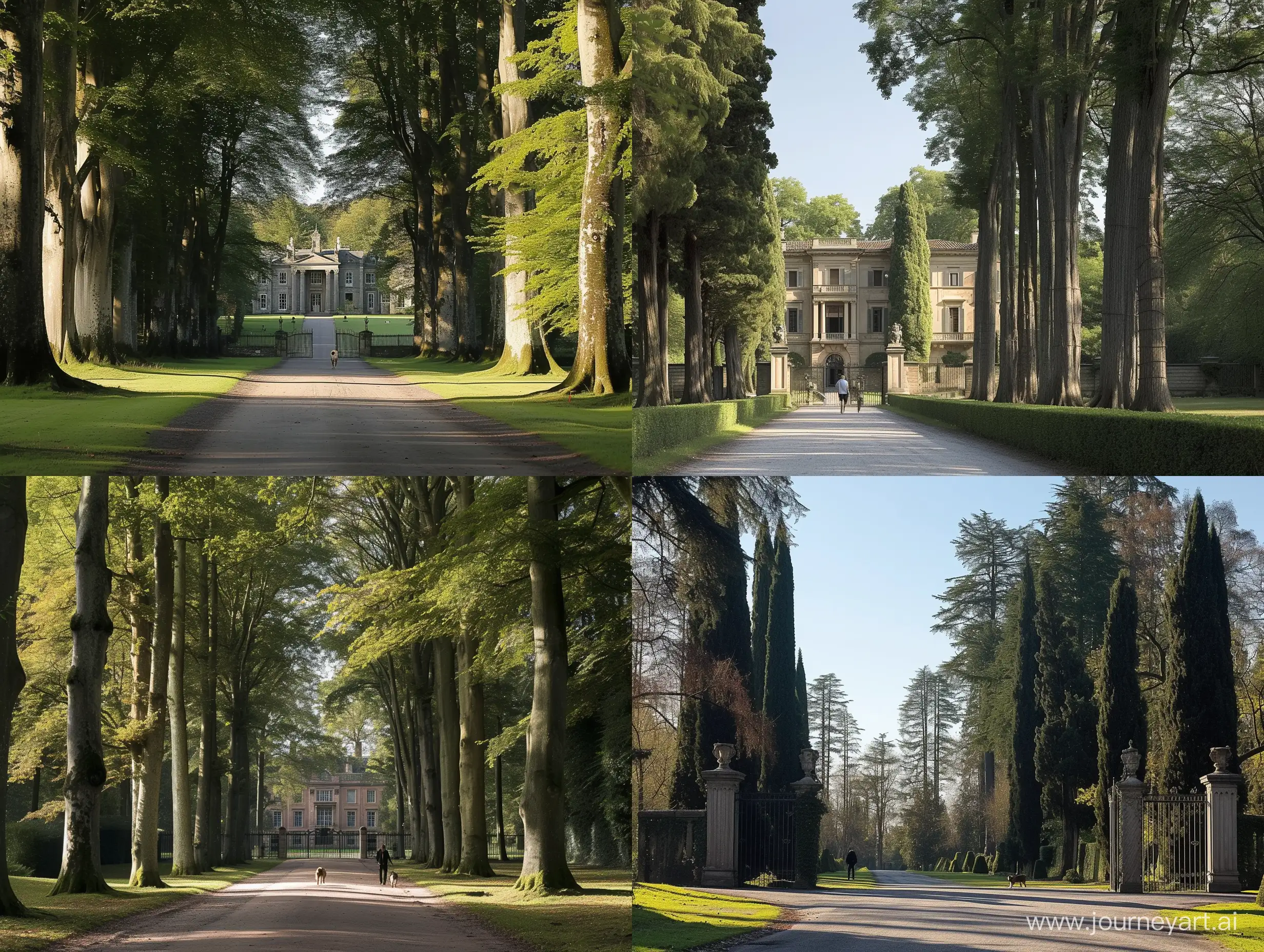 mansion
.tall trees line every inch of the edge of the estate and ari

there is only one road leading in and out of that place.

So if someone's walking their dog by the gate's entrance outside of the property,
