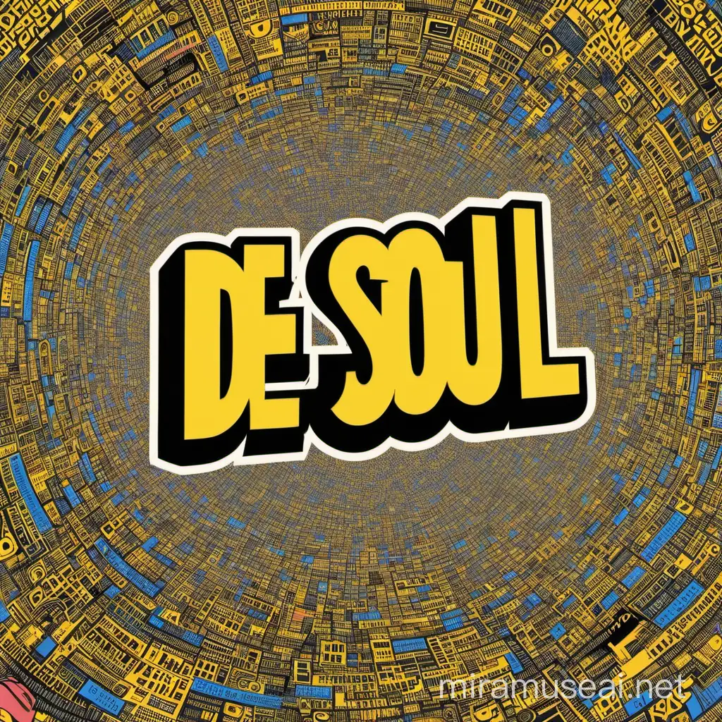 abstract hip hop album cover in the style of De La Soul