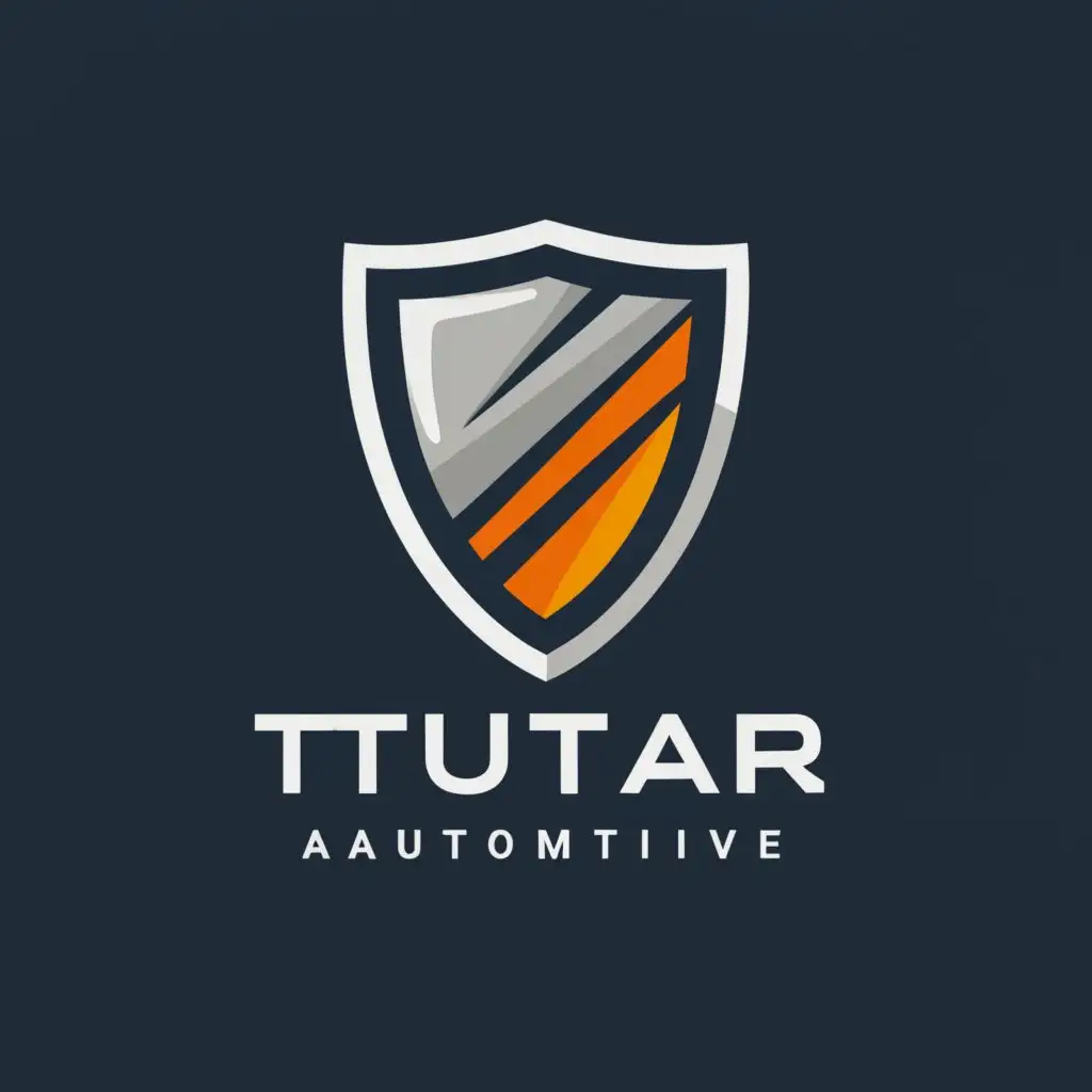 a logo design,with the text "TUTAR AUTOMOTIVE", main symbol:SHIELD,Moderate,be used in Automotive industry,clear background