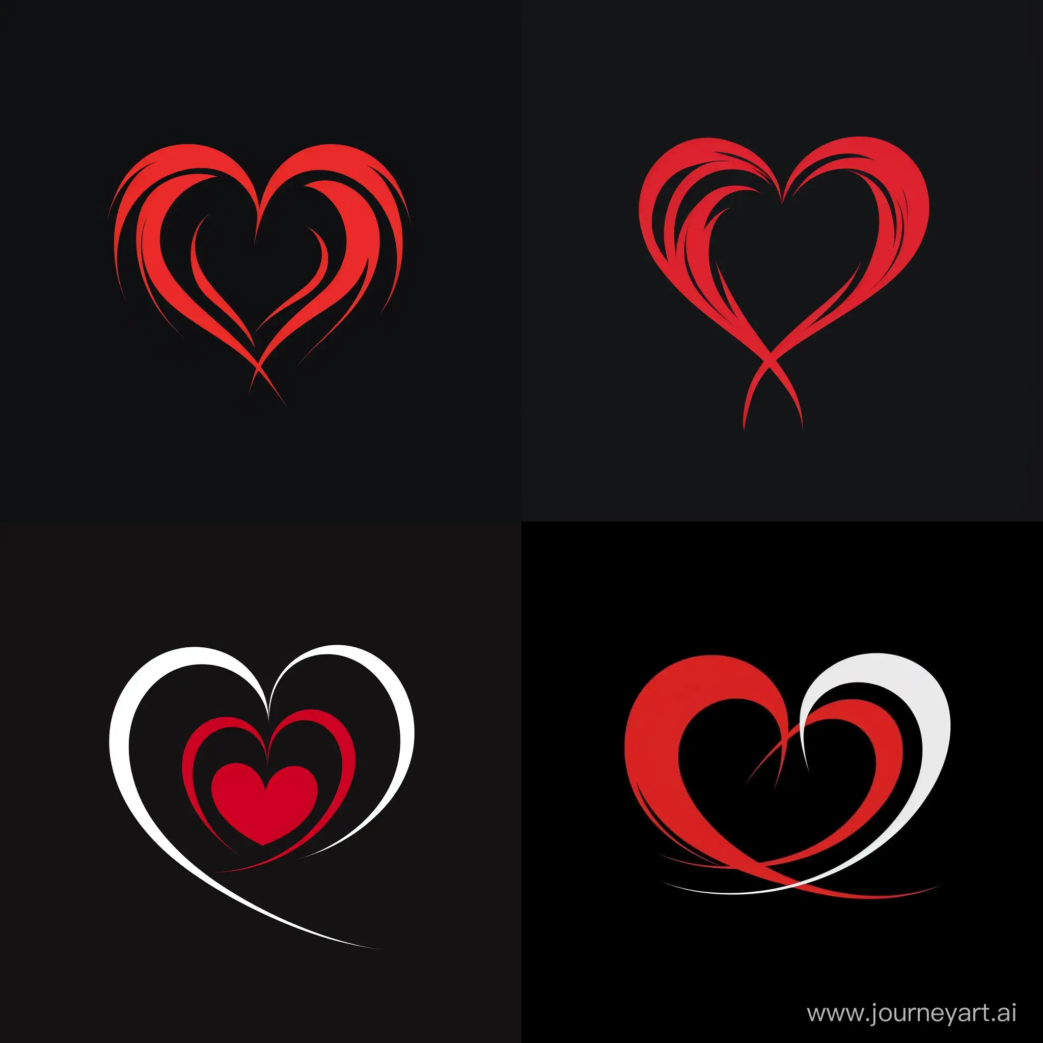 /imagine Theme: Brazilian Jiu-Jitsu Logo; Style:Minimalist; Elements: A red heart, A black belt tied around the heart