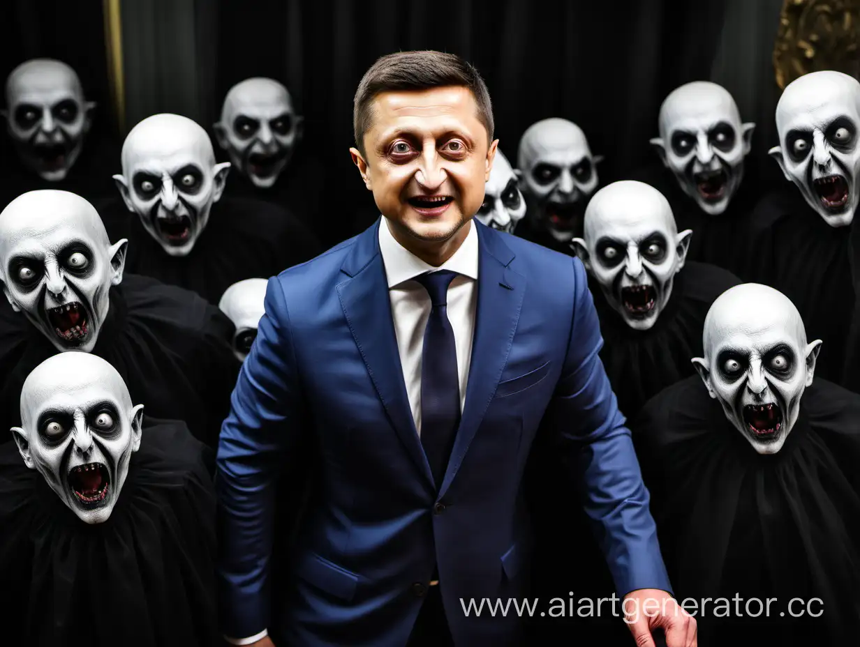 Vladimir Zelensky in the company of ghouls