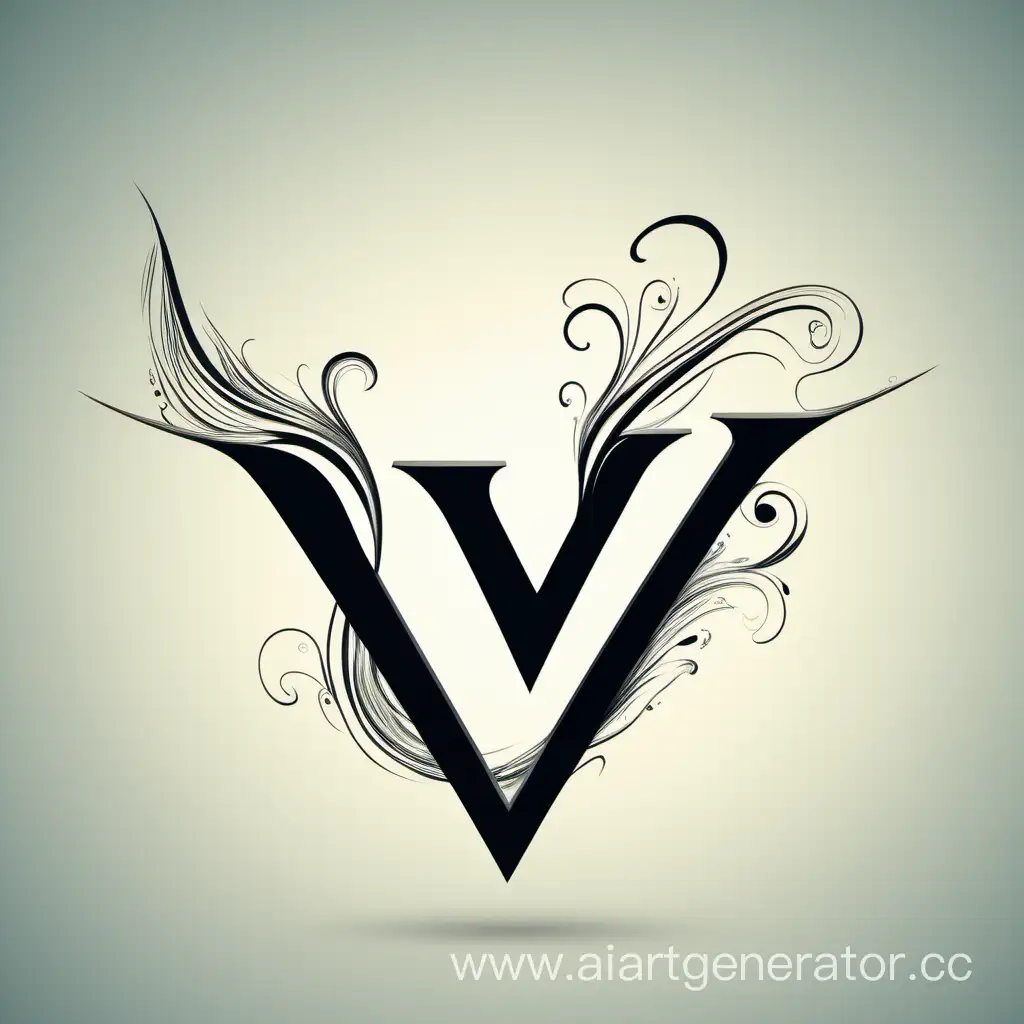 Stylistic-Letter-V-Artwork-Abstract-and-Vibrant-Visual-Expression