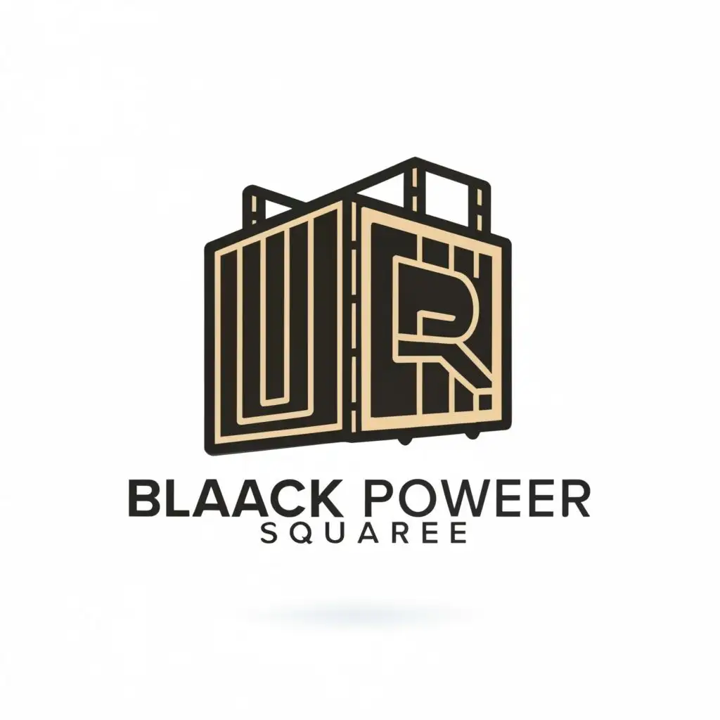 logo, shipping container, with the text "black power square", typography, be used in Real Estate industry