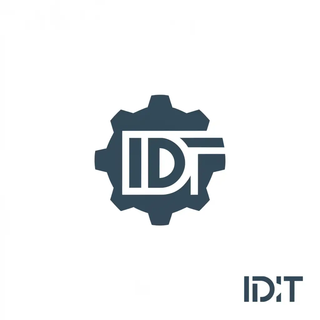 a logo design,with the text "IDT", main symbol:Mechanical field,Minimalistic,clear background