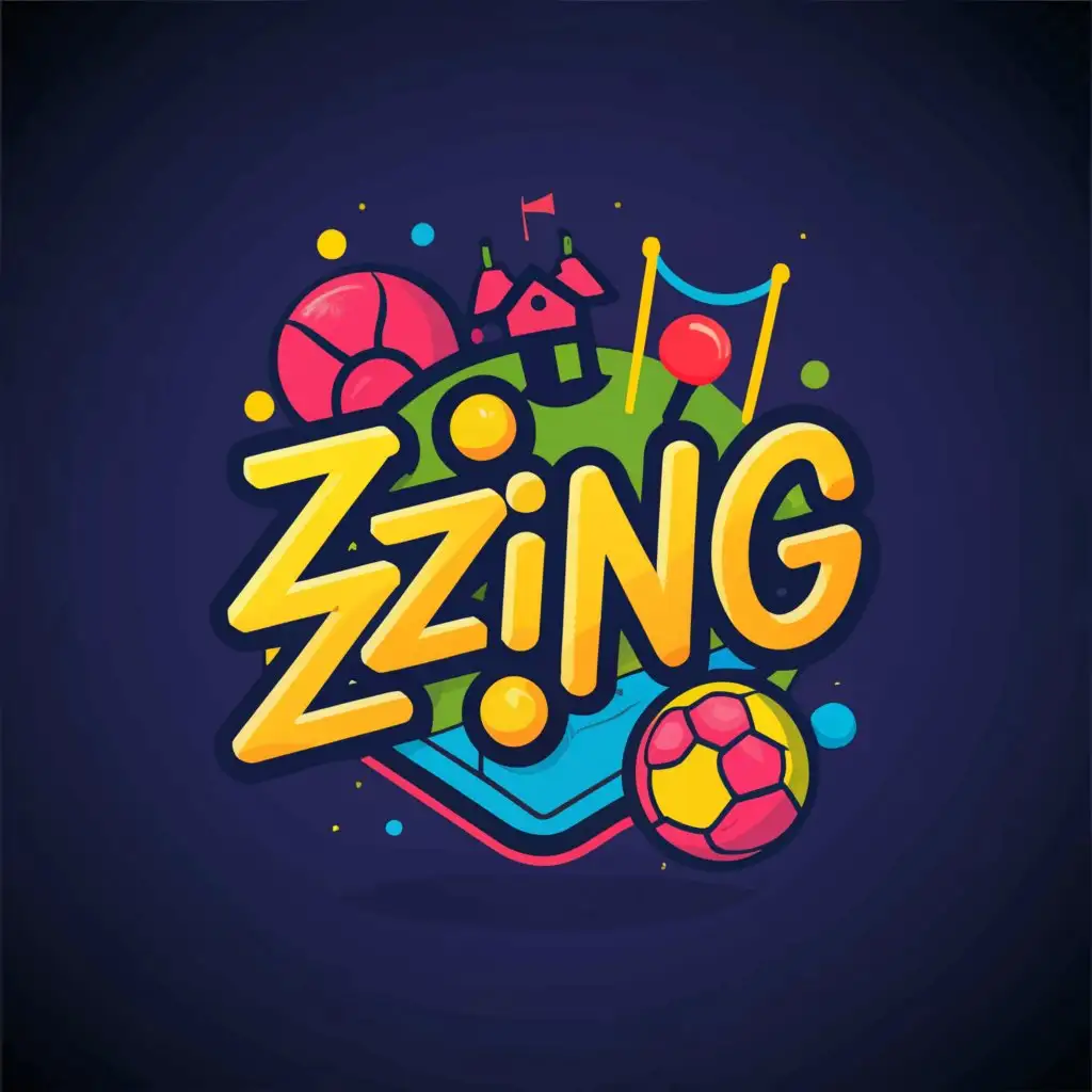 a logo design,with the text "zing", main symbol:playground, a ball, sport,Moderate,be used in Sports Fitness industry,clear background