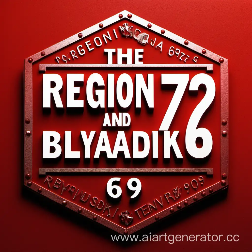 Надпись "ReGioN72& Blyadik69" на красном фоне 