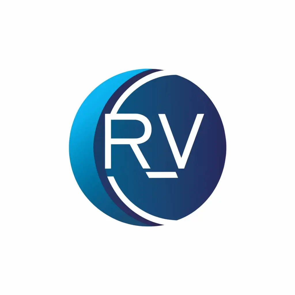 a logo design,with the text "RV", main symbol:circle,Moderate,clear background