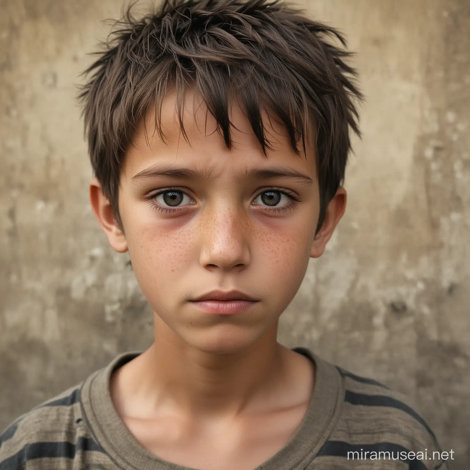 Sympathetic Portrait of a Disadvantaged Boy