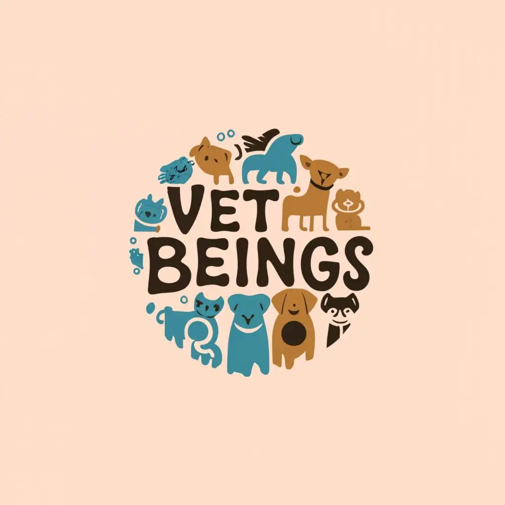 a logo design,with the text "Vet Beings", main symbol:pet animals with cow   ,Moderate,be used in Animals Pets industry,clear background