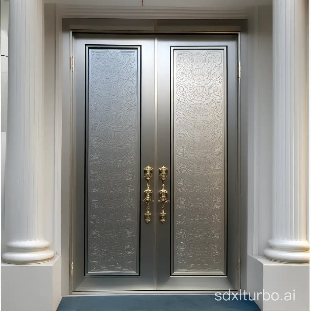 Aluminum micro-etched pattern armored door