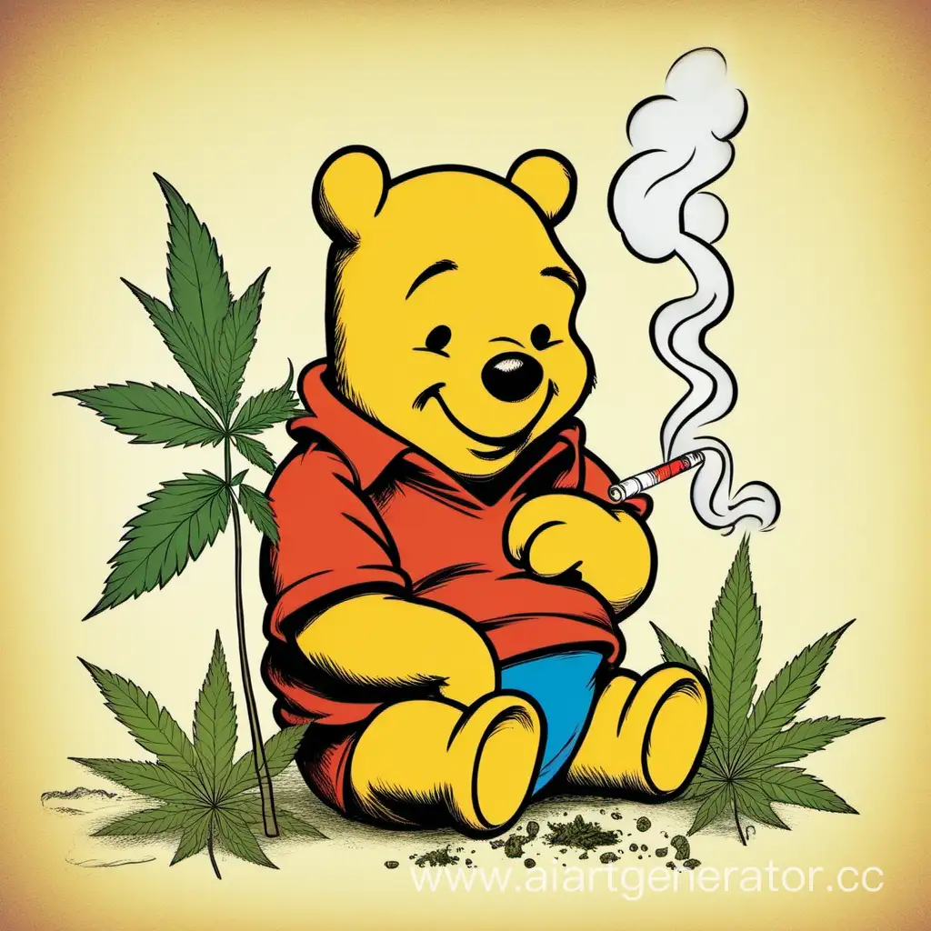 Winnie-the-Pooh-Enjoying-a-Cannabis-Cigarette