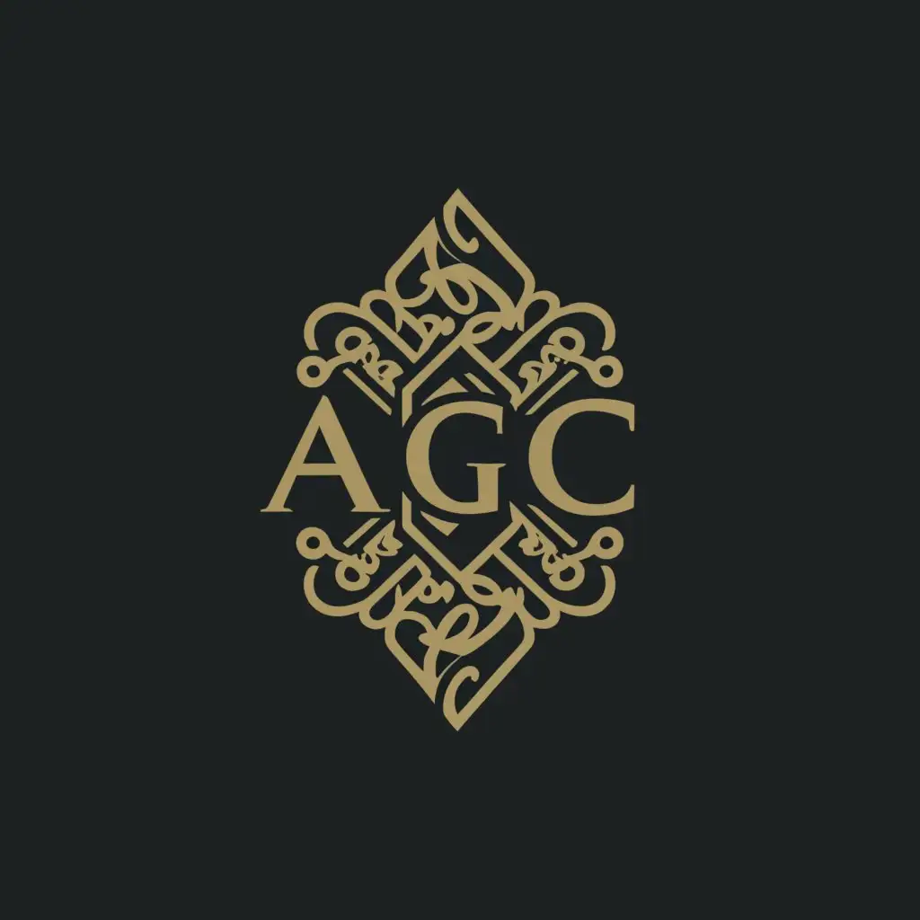 a logo design,with the text "AGC", main symbol:rencong,complex,clear background