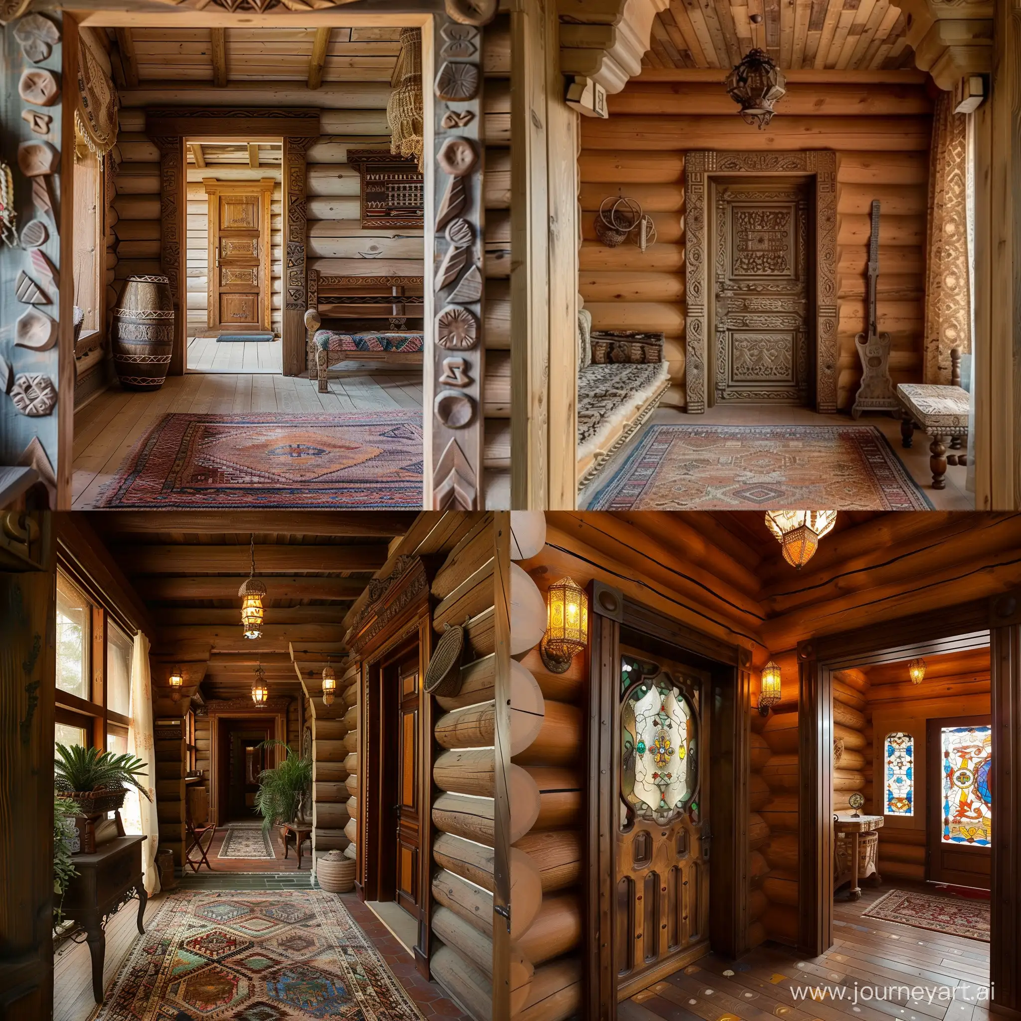 Ethnic-Style-Wooden-House-Entryway