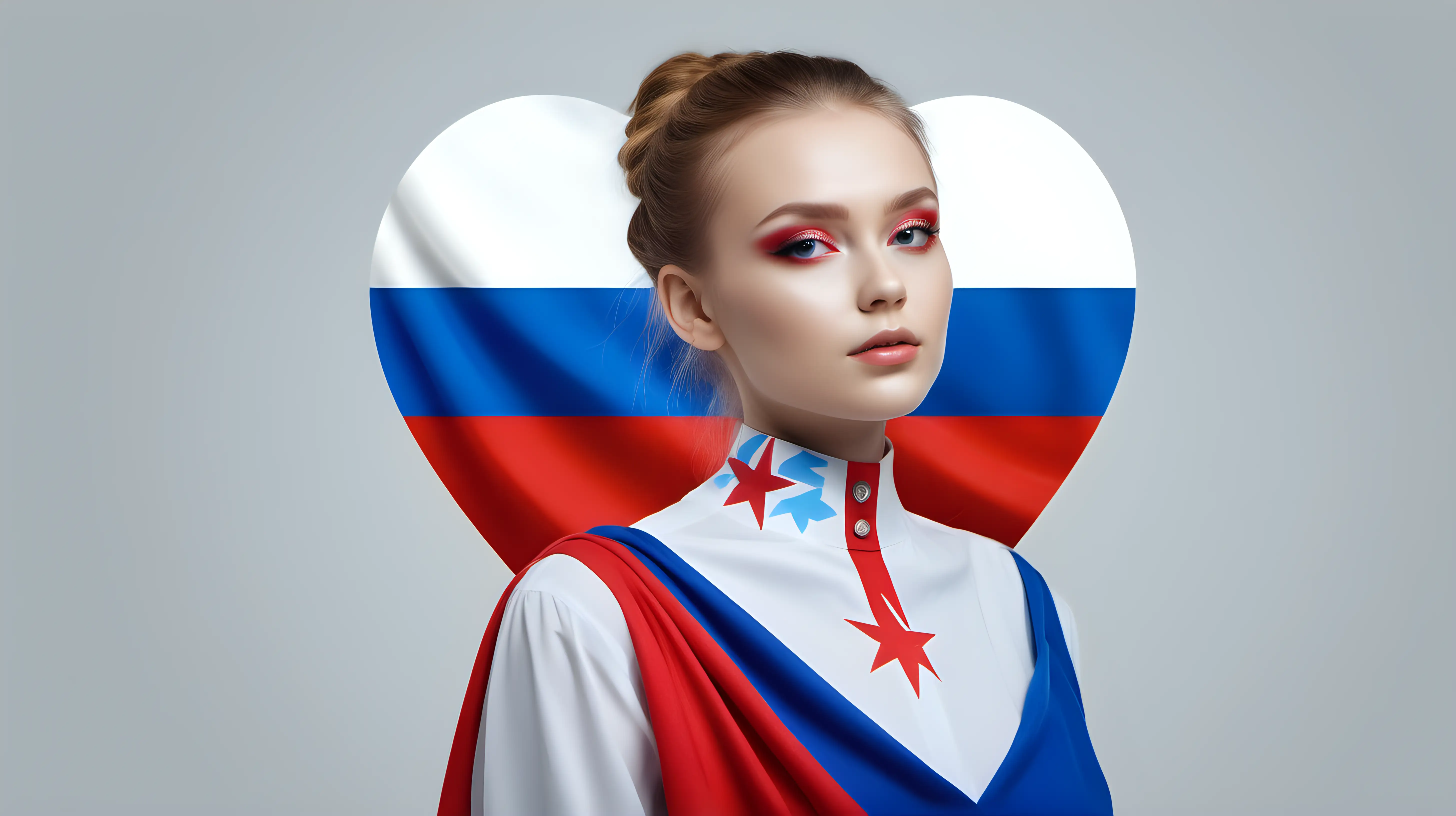Patriotic Individual Embracing Russian Identity with Flag Display