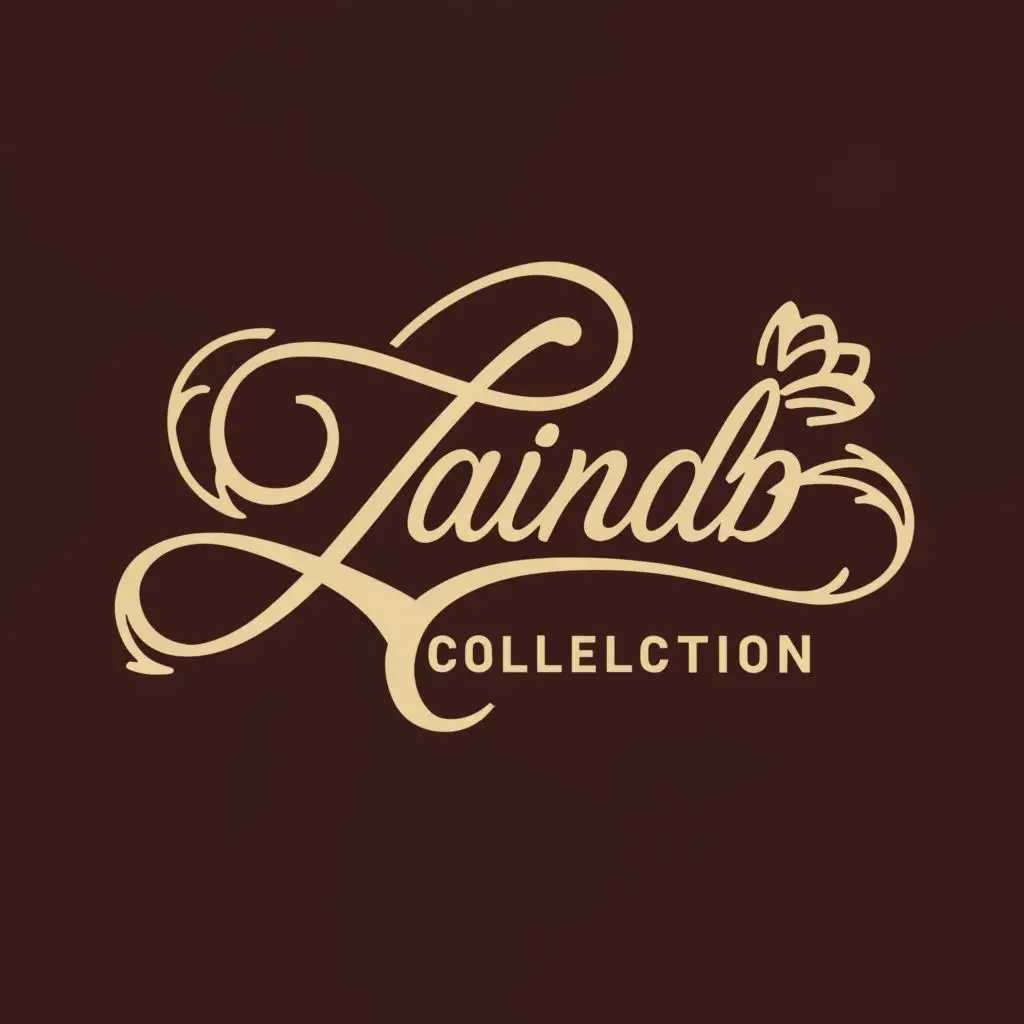 logo, clothing , with the text "zainab collection", typography