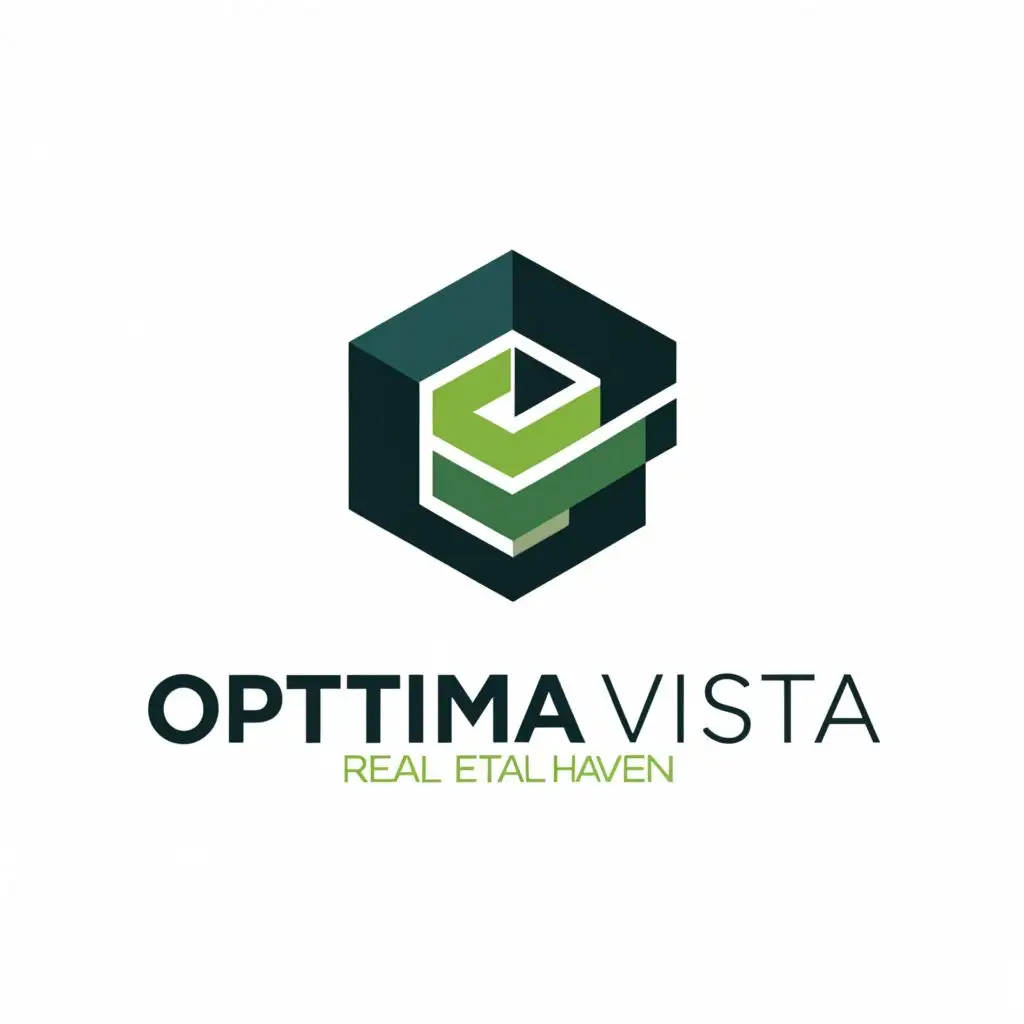 a logo design,with the text "Optima Vista", main symbol:Should be a symbol for safe and secured haven, color palette should be black green and cold gray. Should have some physical and emotional wellness symbol. The name of the business is Optima Vista: Live, Study, and Play,complex,be used in Real Estate industry,clear background