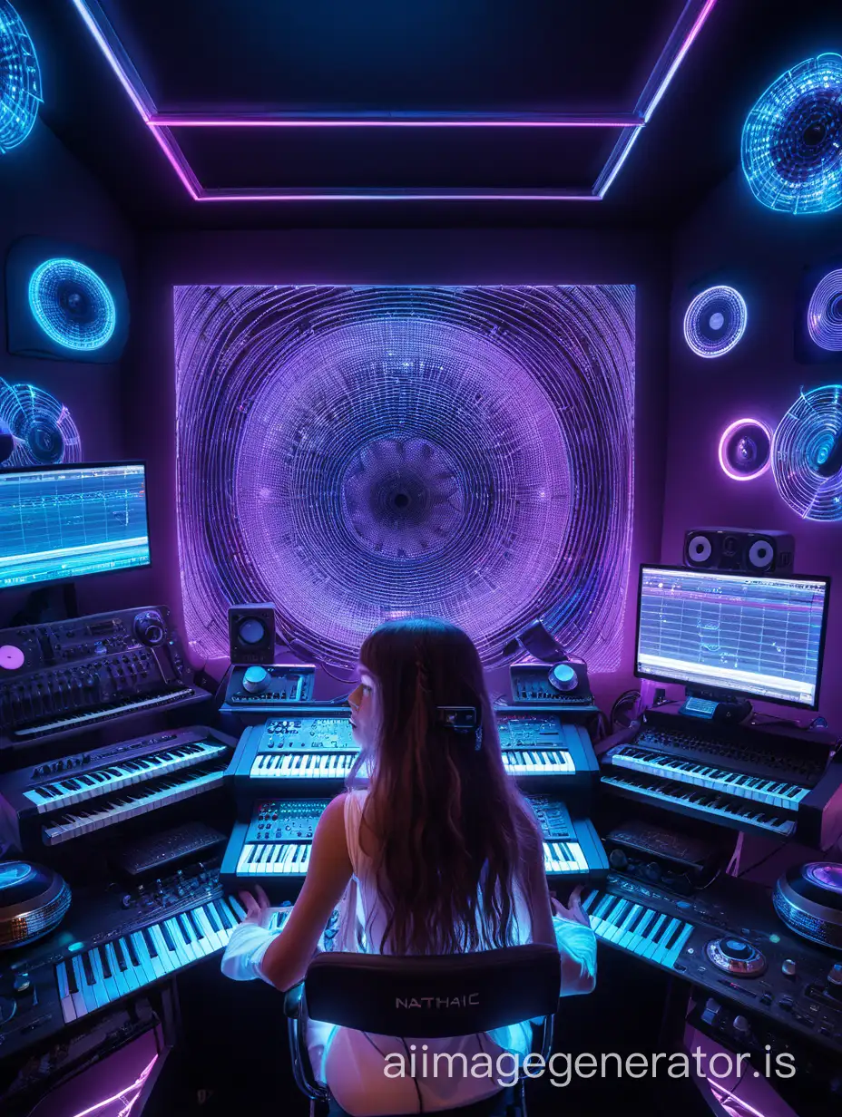 ![<AI>Generate an image of a futuristic music studio with holographic displays showing Nathalíe Perobelli creating her unique sounds. The studio is filled with electronic equipment and glowing lights, giving off a sci-fi vibe. Nathalíe is depicted as a young, creative musician with long flowing hair, wearing modern and stylish attire. The image is dynamic and visually captivating, showcasing the essence of Nathalíe Perobelli's music. </AI>](https://image-cdn.flowgpt.com/image-generation/c29d4661364cbb86316d0b1559f6575b.png)