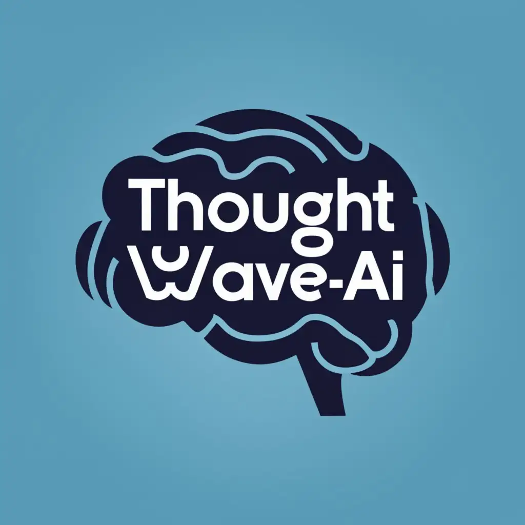 logo, brain, with the text "thoughtwaveAI", typography, be used in Technology industry