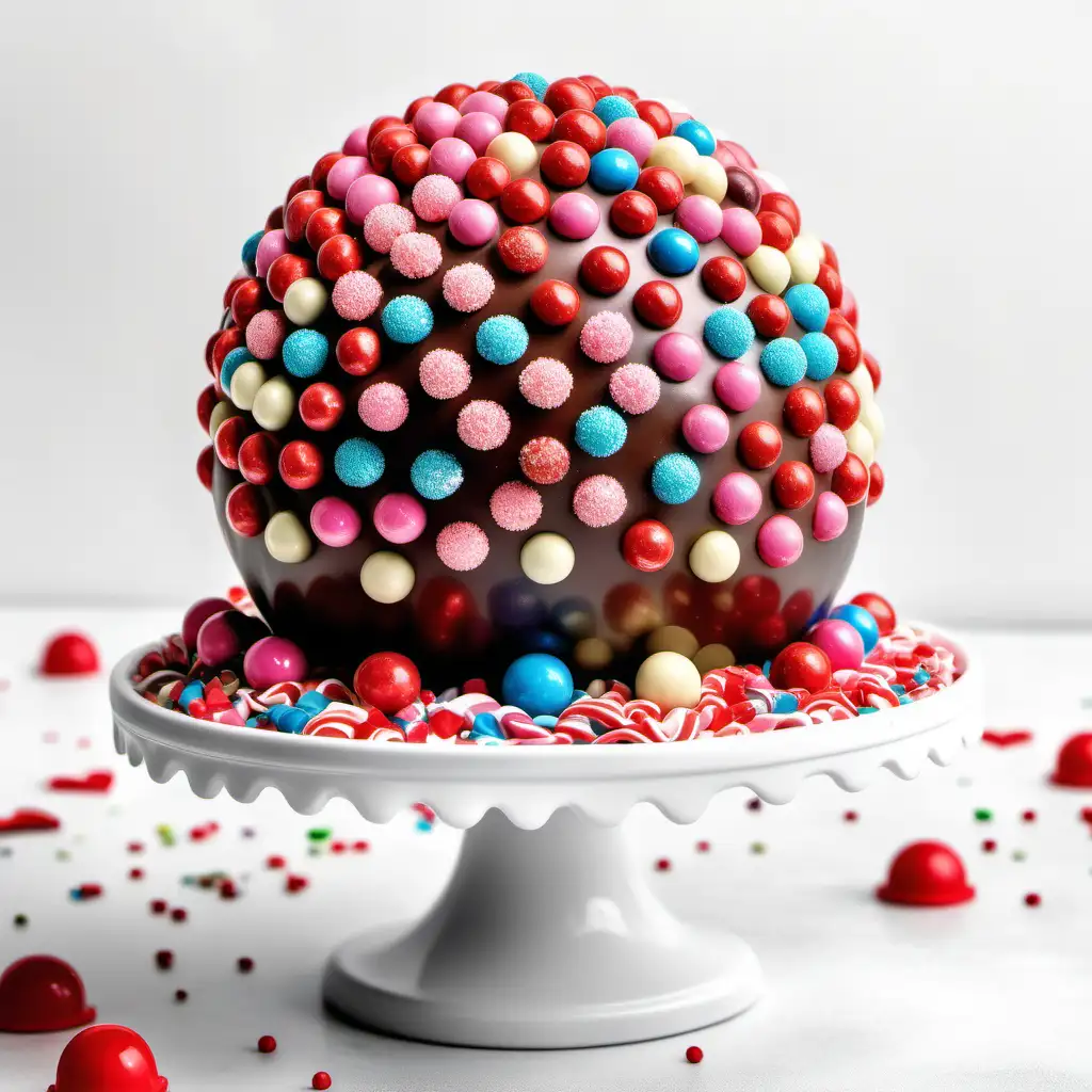 ValentineThemed Luscious Chocolate Ball with Colorful Candy Decorations