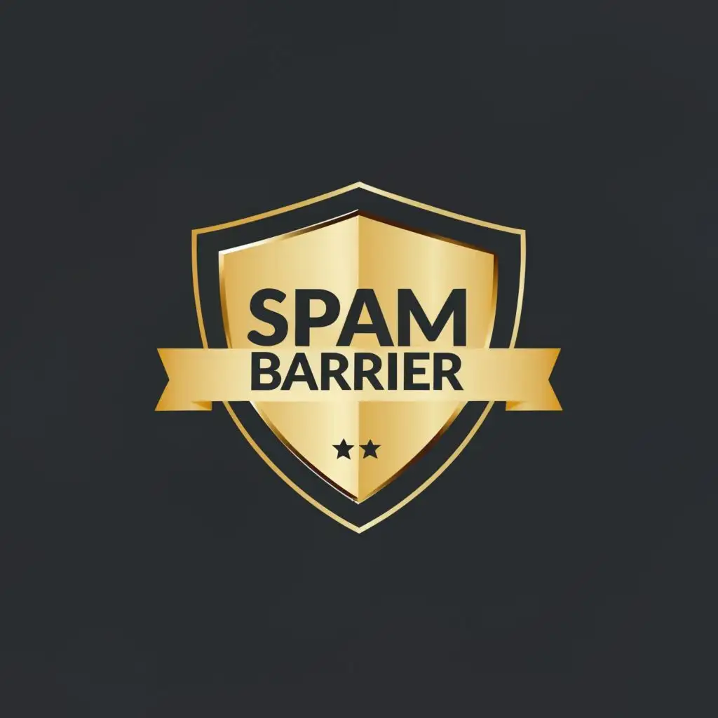 logo, Shield, with the text "Spam Barrier", typography, be used in Legal industry