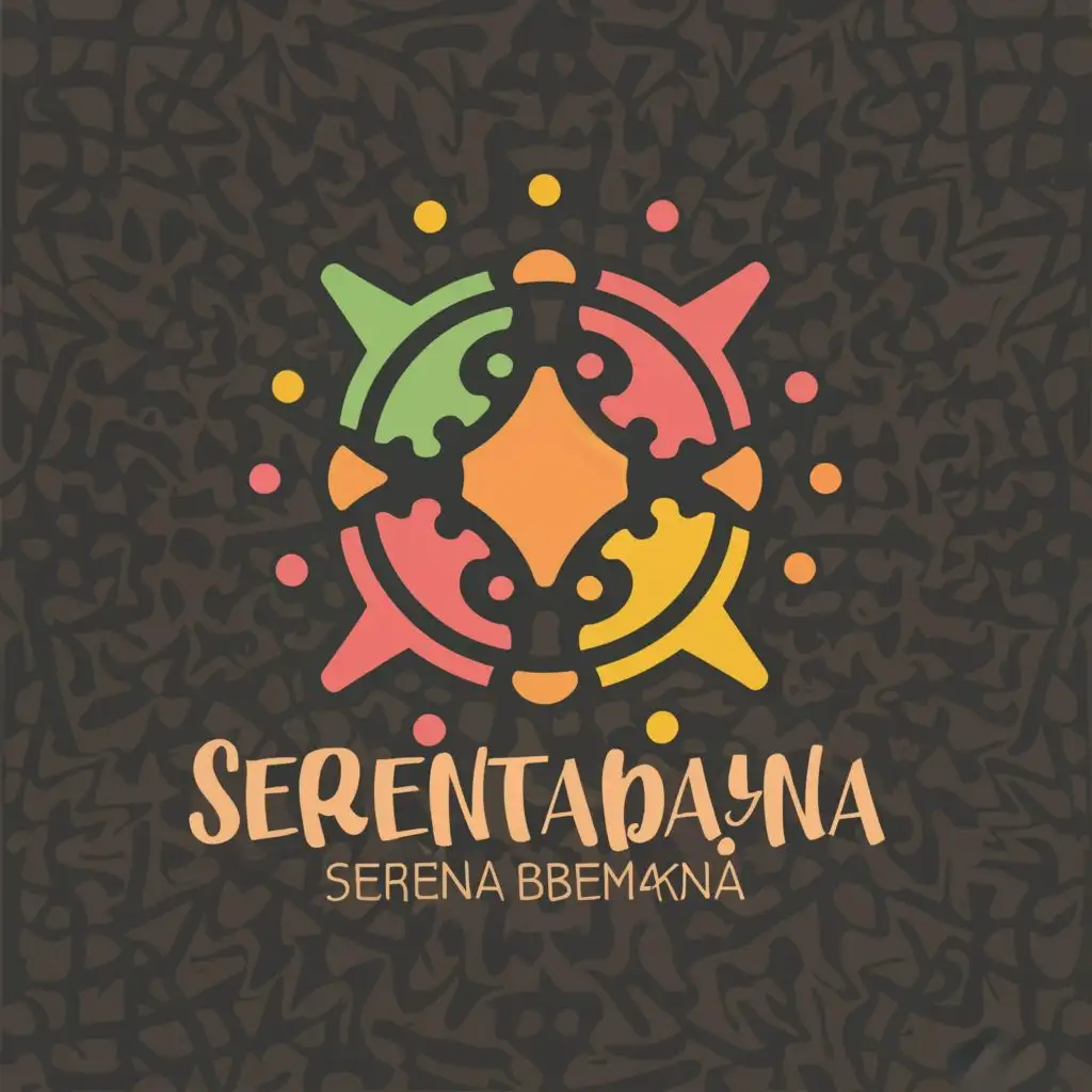 logo, sun, puzzle, with the text "Serentak Bermakna", typography, be used in Education industry