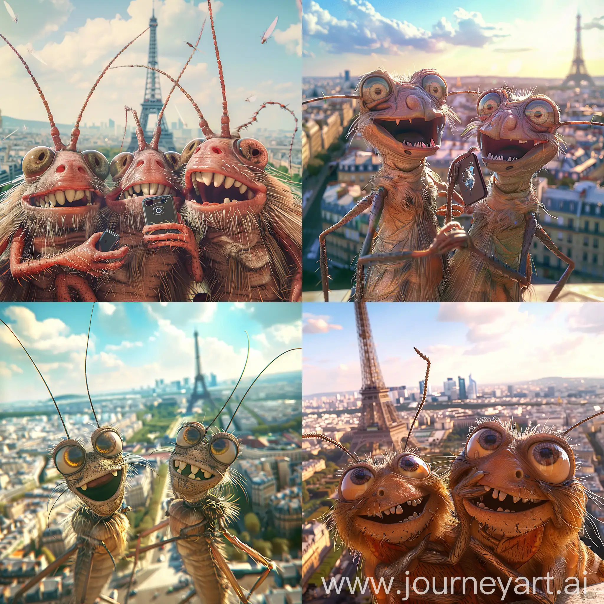 Cheerful-Fleas-Take-Selfies-in-Paris