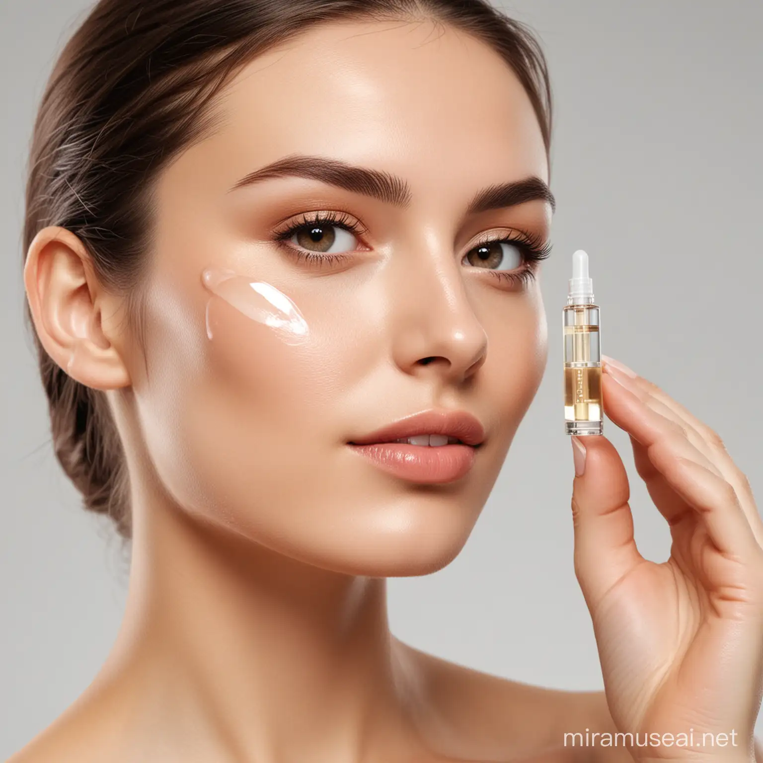 Woman holding skin serum