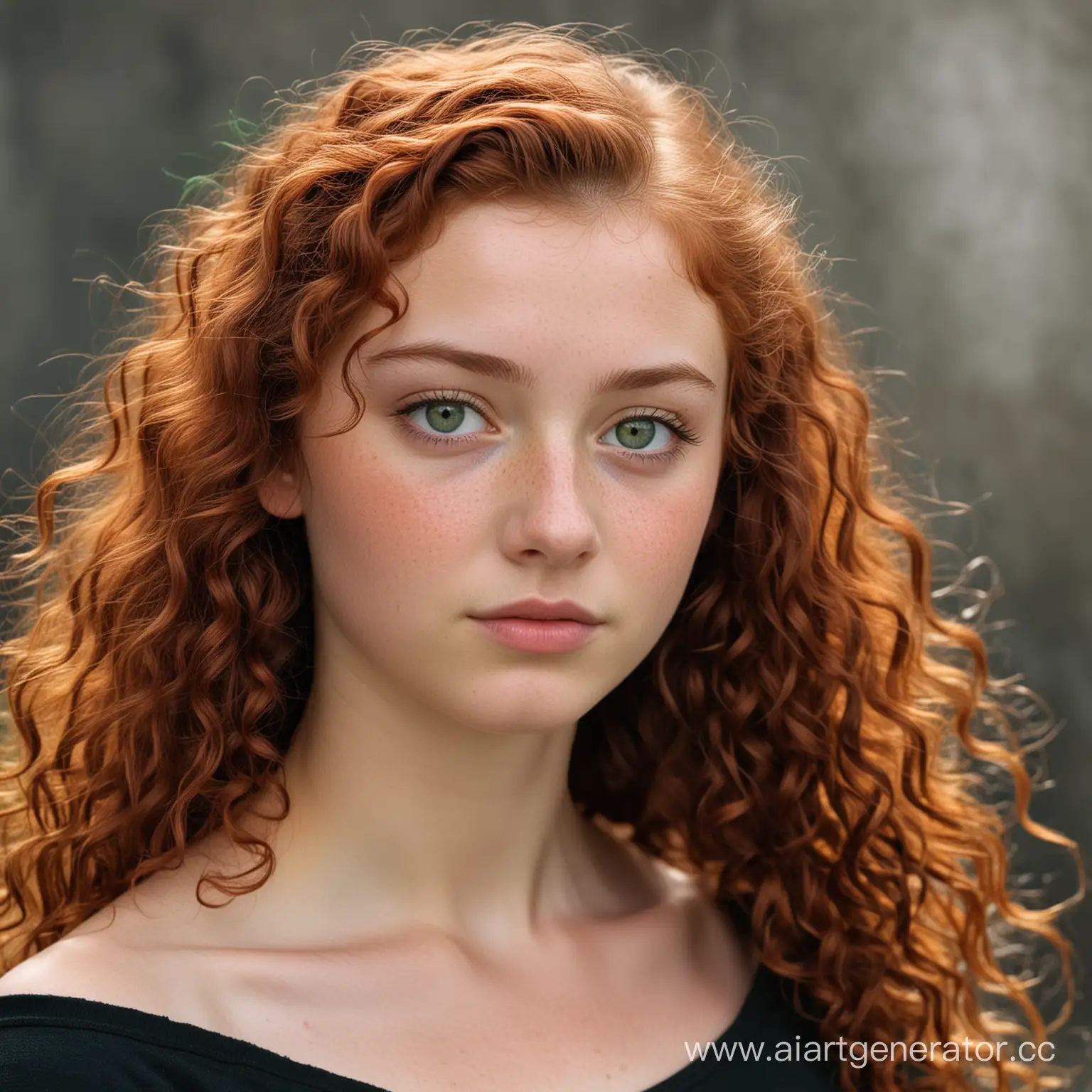 Serious-German-Teenage-Girl-with-Flowing-Curly-Red-Hair-and-Green-Eyes