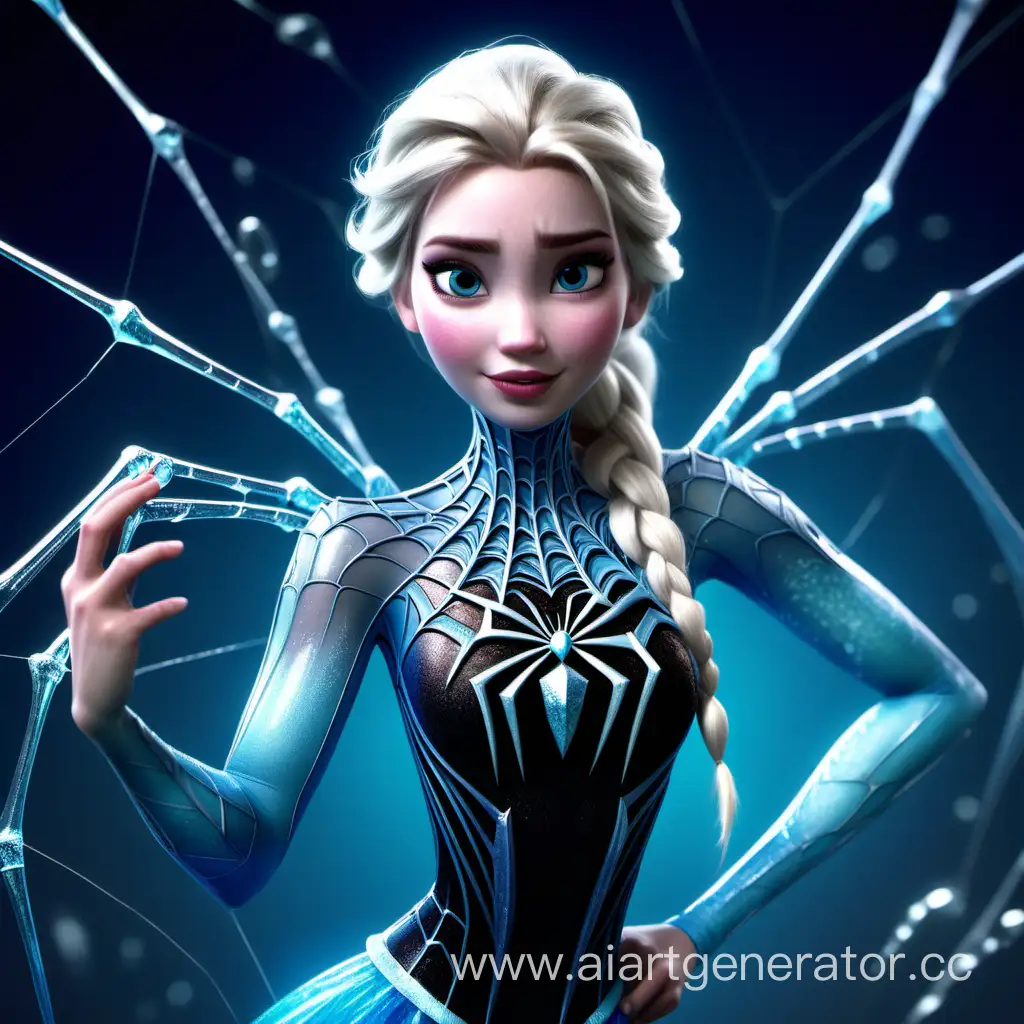 Elsa-Transforms-into-a-Stunning-Human-Spider-in-Frozen-Fantasy