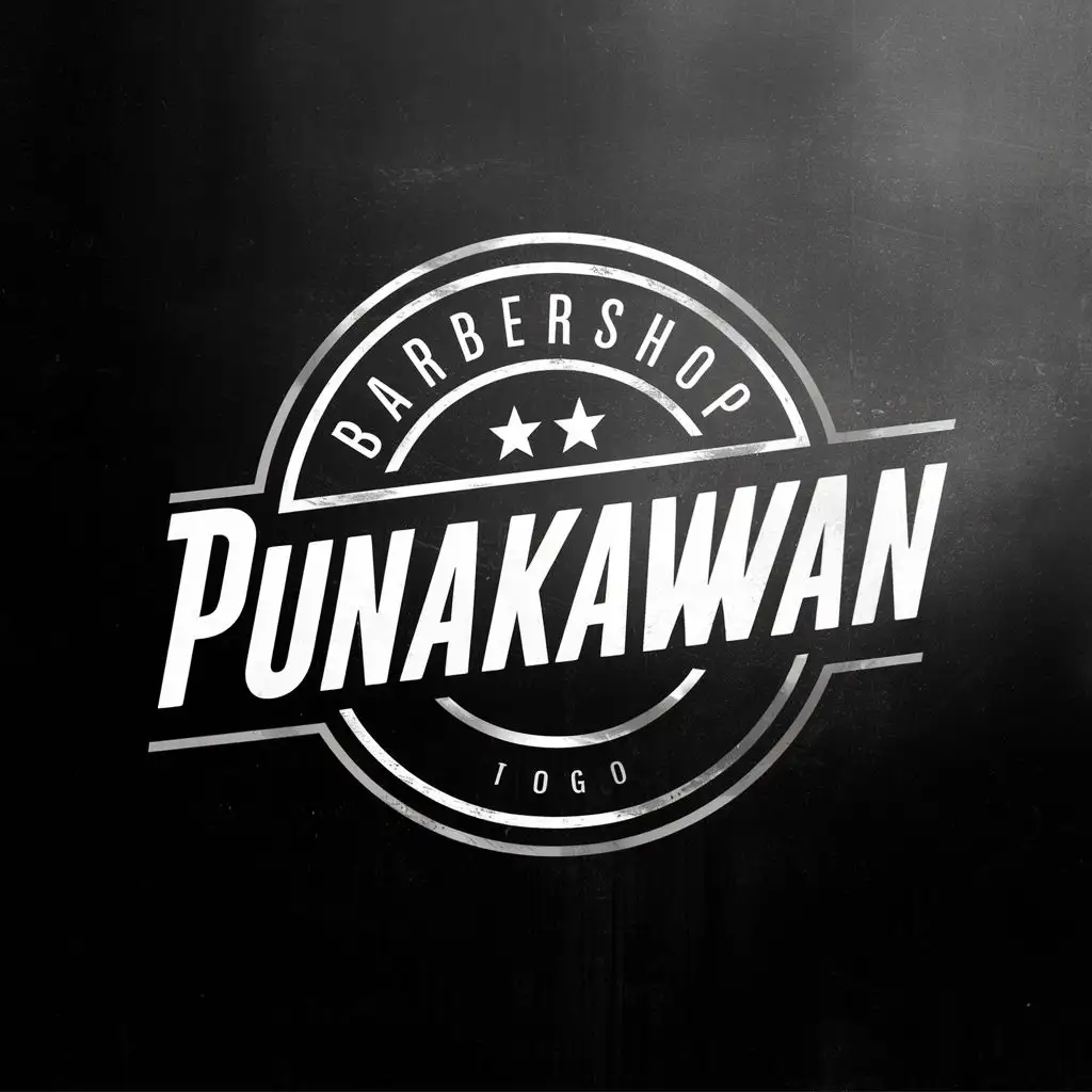 logo, BARBERSHOP, with the text "BARBERSHOP PUNAKAWAN", typography, be used in Education industry