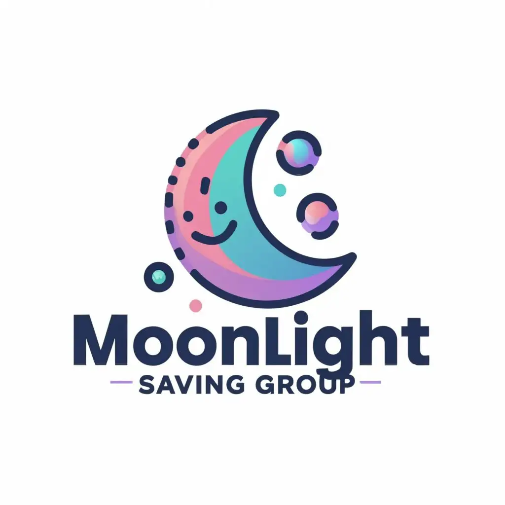 a logo design,with the text "MOONLIGHT SAVING GROUP.  MSG", main symbol:Moon. saving group members. Colourful vibrant and vivid design.,Minimalistic,be used in Entertainment industry,clear background