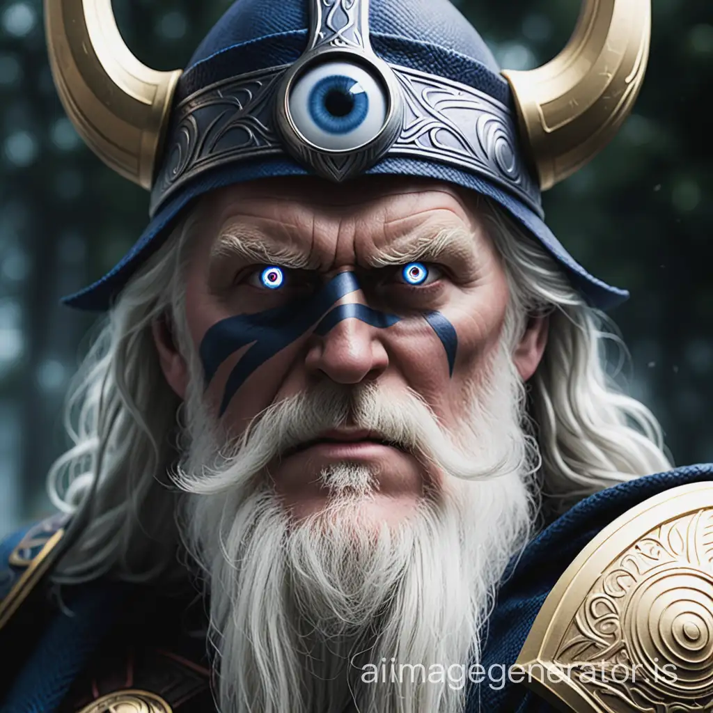 Mythical Norse God Odin with a Powerful Aura and a Single Eye | AI ...