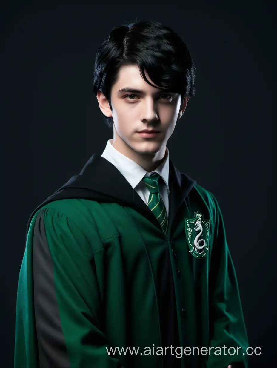 Slytherin-Student-with-Black-Hair-in-Wizarding-Attire