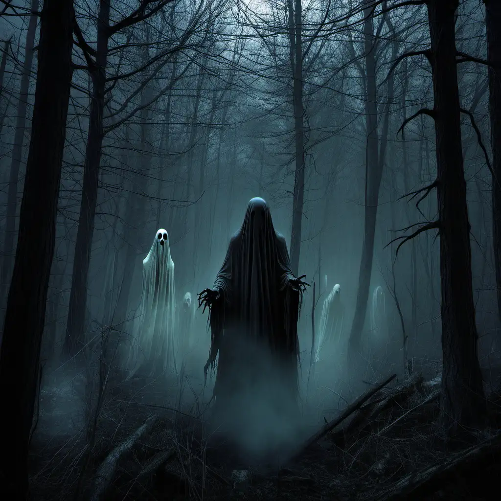 wraiths, violent ghosts, forest, evil