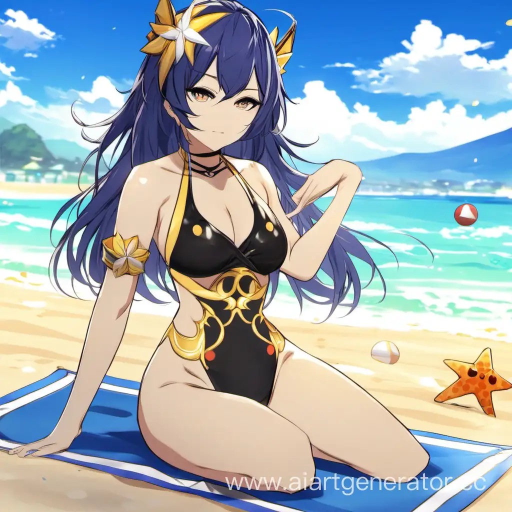 Genshin-Impact-Ganyu-Swimsuit-Beach-Fun