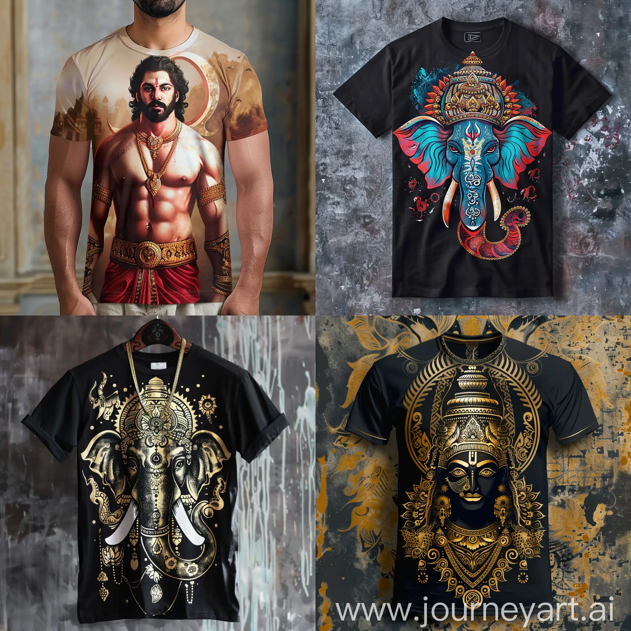 Luxury Street wear for South Indians, Name of brand god's of South. Show tshirt designs