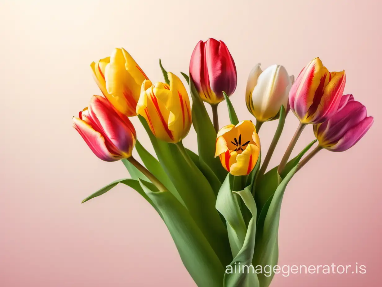 tulips on a light gradient background