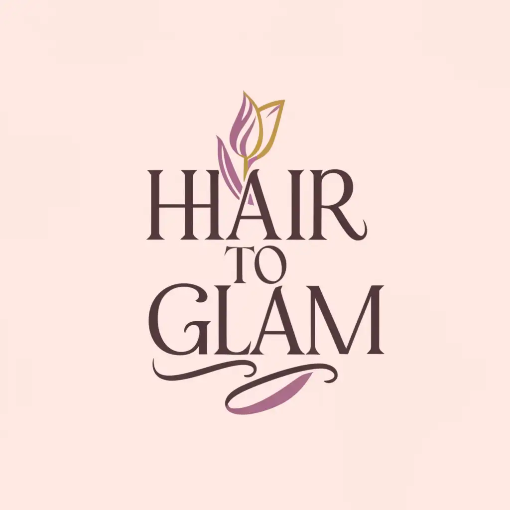 a logo design,with the text "hair to glam", main symbol:tulip,Moderate,be used in Beauty Spa industry,clear background