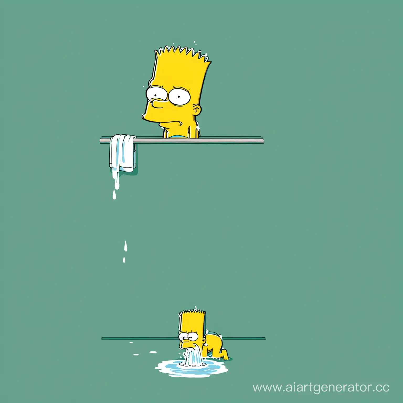 Bart-Simpson-Washing-His-Skateboard