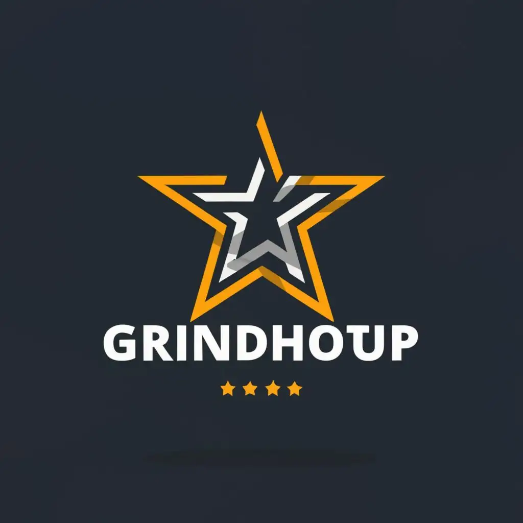 LOGO-Design-for-GrindHotUp-Futuristic-Star-Symbol-with-Dynamic-Typography-for-Technology-Industry