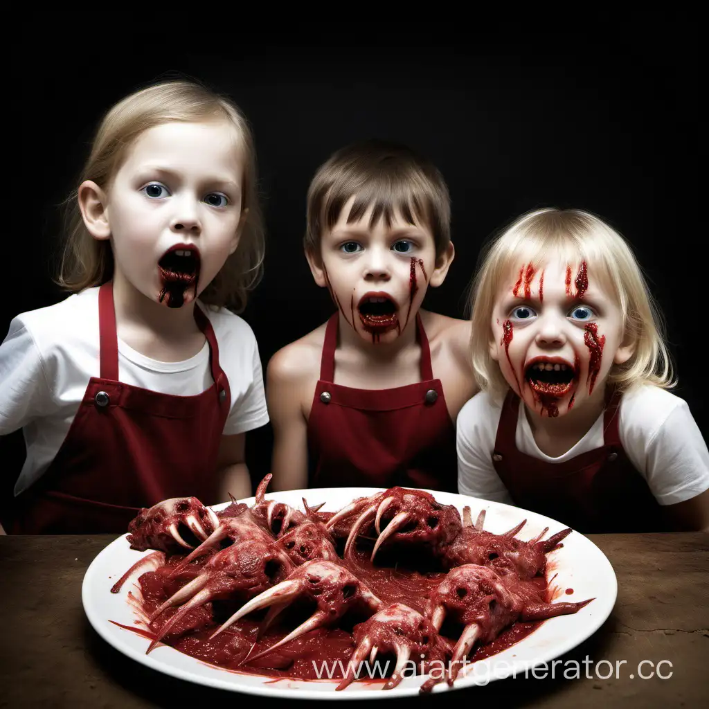 Macabre-Scene-of-Ravenous-Children