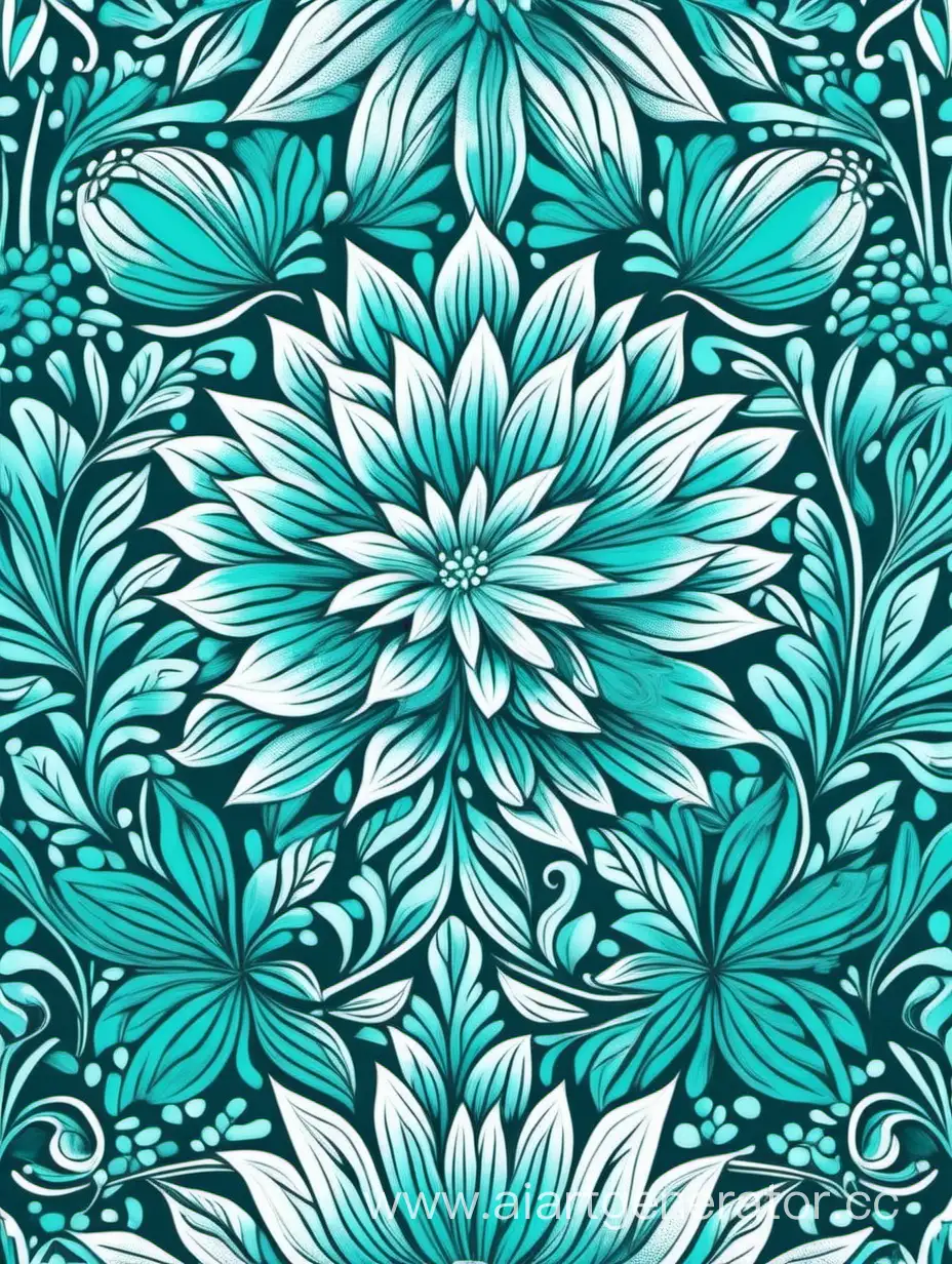 Turquoise-Natural-Floral-Seamless-Pattern-Elegant-Vector-Illustration