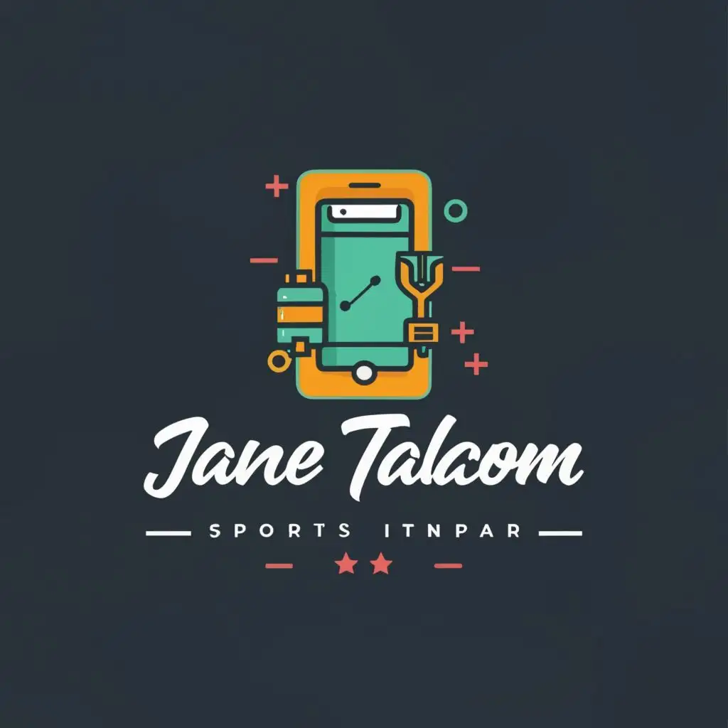 LOGO-Design-For-Jane-Talacom-Dynamic-Typography-Logo-for-Mobile-Phone-Repair-in-Sports-Fitness-Industry