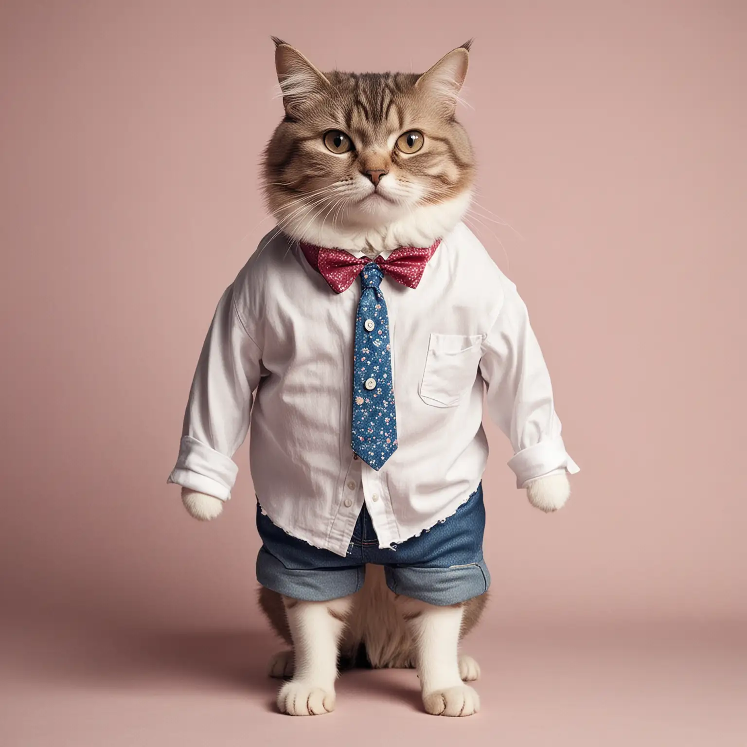 Fashionable Cat in Stylish Outfit