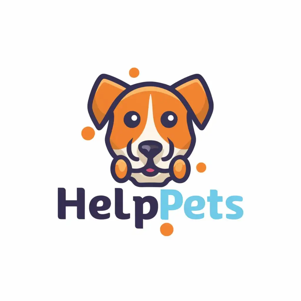 a logo design,with the text "HelpPets", main symbol:Dog with a bone in its mouth,Сложный,be used in Животные и домашние питомцы industry,clear background