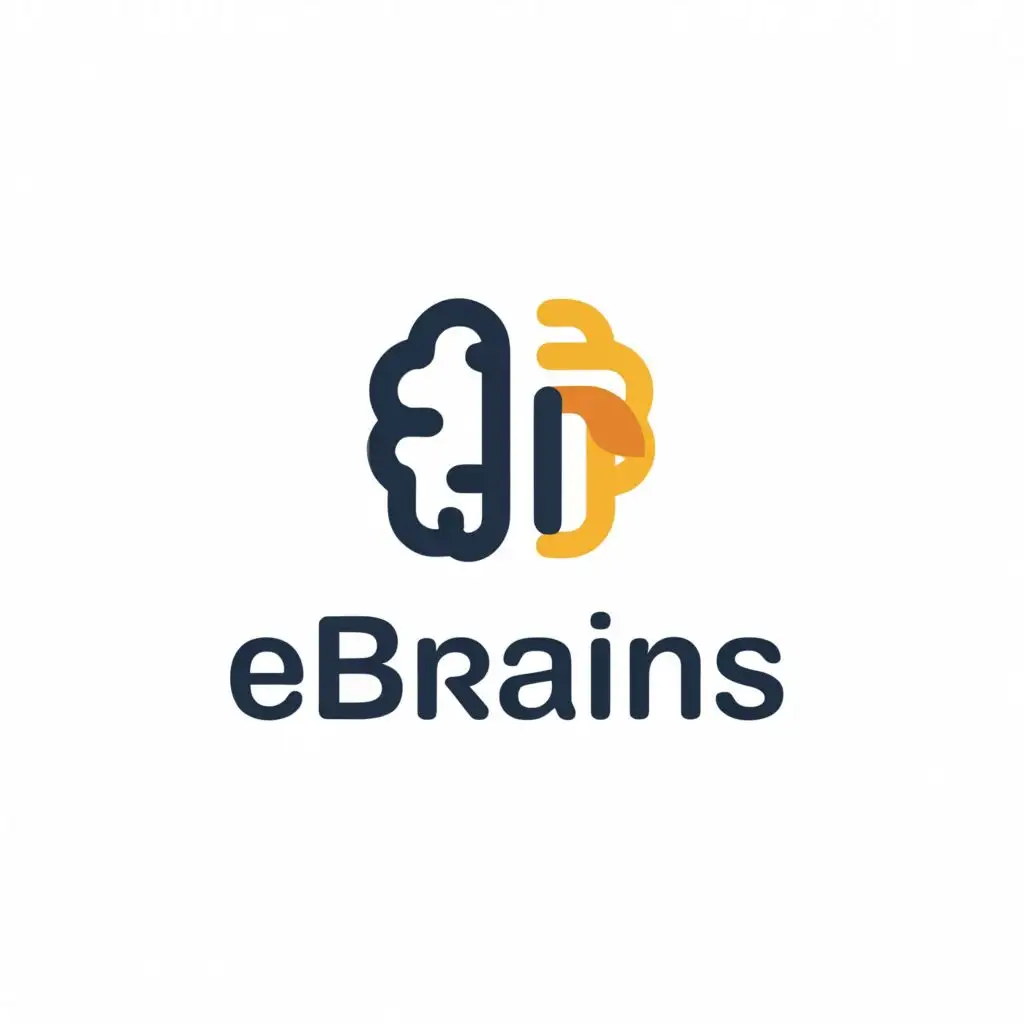 a logo design,with the text "e-Brains", main symbol:rectangle, be used in Education industry